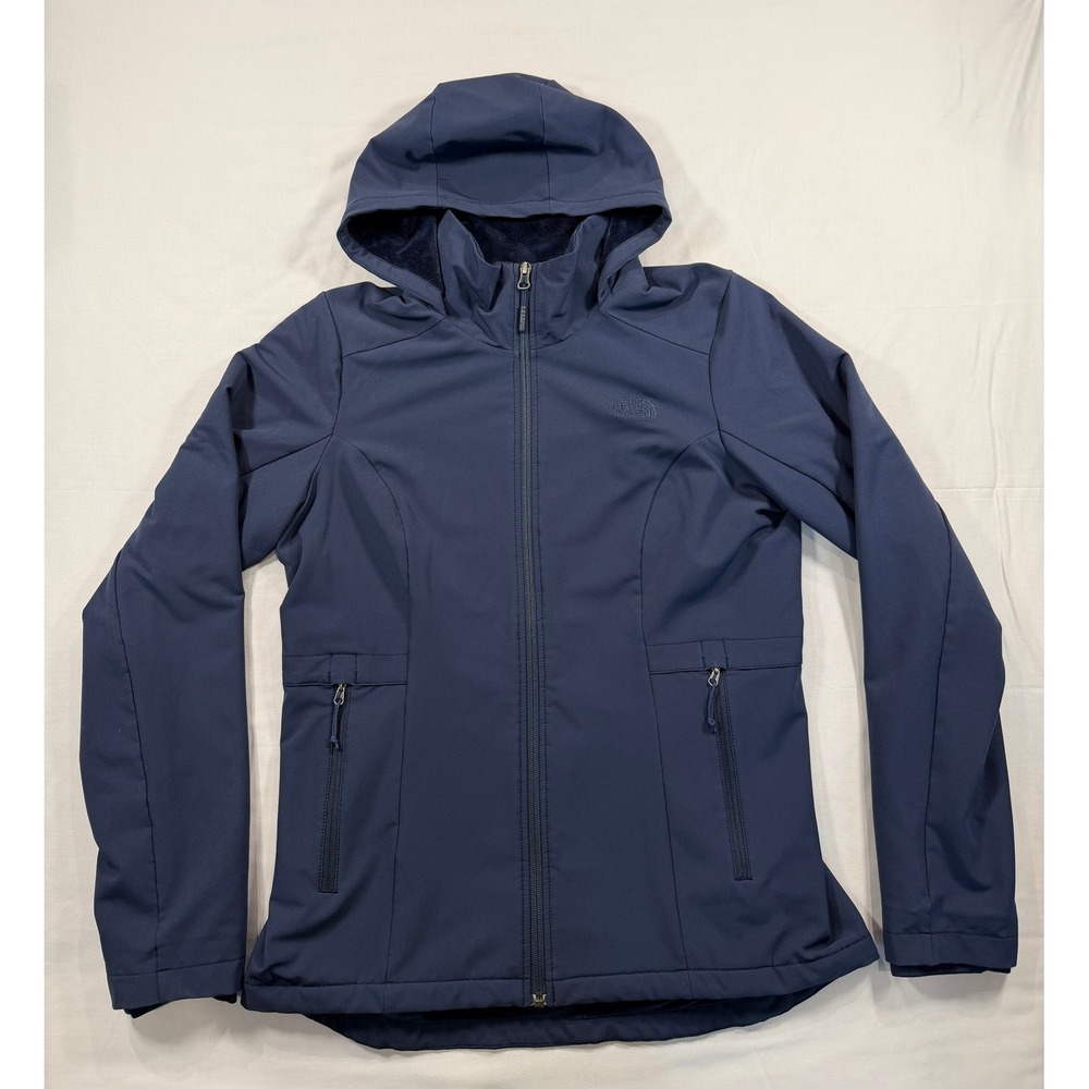 The North Face Womens Shelbe Raschel Hooded Softshell Jacket Navy Blue Medium - Picture 4 of 13